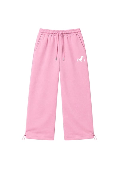 Zaee Dino Nakışlı Ayarlanabilir Paça Baggy Eşofman Altı Pembe