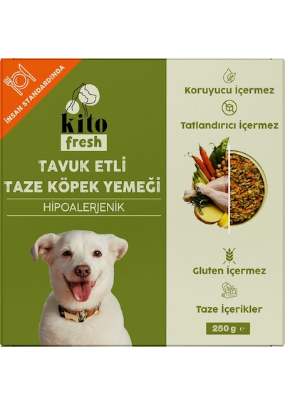 Kito Fresh Tavuk Etli Taze Yetişkin Köpek Yemeği 250 G