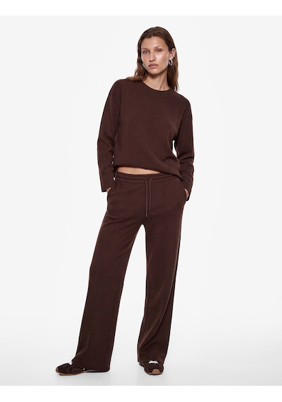 Koton Regular Fit Uzun Kollu Bisiklet Yaka Basic Sweatshirt Kahverengi 7wak10006ek Kahve
