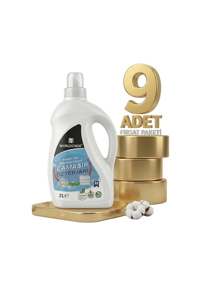Worldchem Çamaşır Detarjanı Sıvı Beyazlar 9x2 Lt 2 L