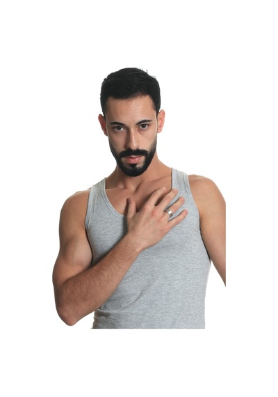 Labalaba Erkek Antik Gümüş Kaplama Ayarlanabilir Geometrik Baskılı Yüzük Gümüş