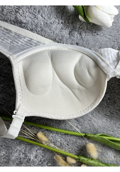 Mistirik Blera Model Push Up Destekli Extra Dolgu Detaylı Kaplı Doublu Premium Günlük Büstiyer Ekru Renk Ekru