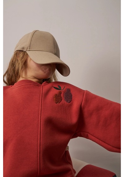 Oh La La Koala Omuz Nakışlı Çocuk Sweatshirt Turuncu