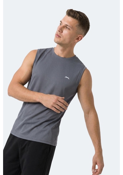 Slazenger Hazzar I Erkek Kolsuz Koyu Gri Tişört