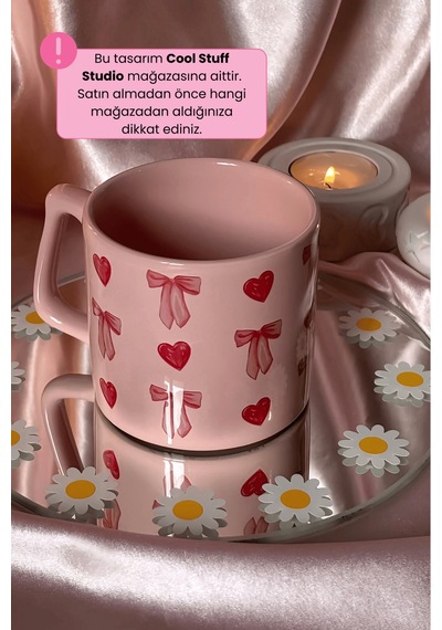 Coquette Pembe Kupa Beyaz
