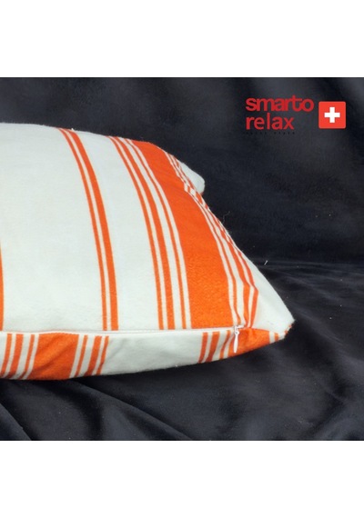 Smarto Relax Içi Dolgulu Kırlent 45x45 Cm Kare Salon & Berjer Kırlenti - Smr-kır-018 Beyaz - Turuncu