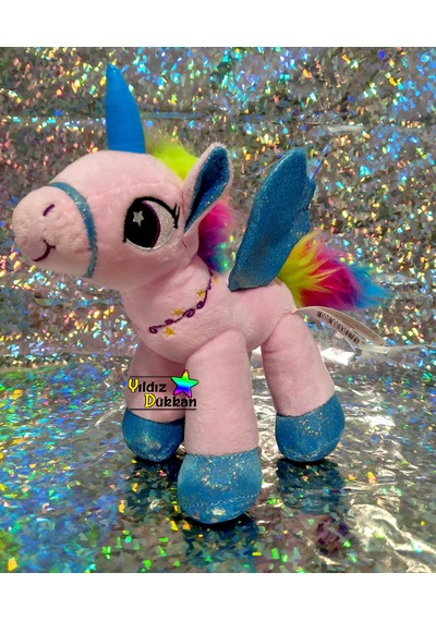 Sevimli Hayvan Peluş Oyuncak At Boynuzlu At Unicorn Pony 25Cm Pbm