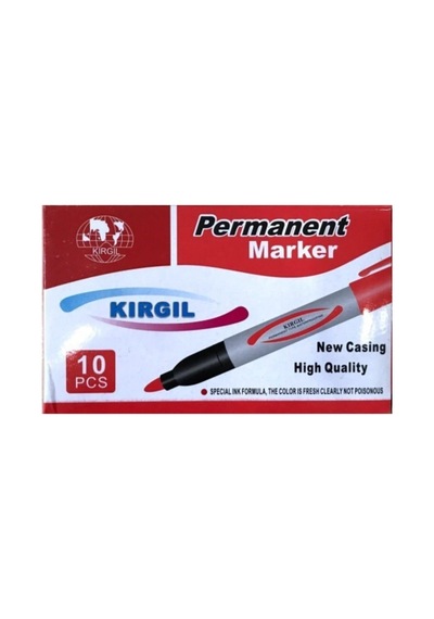 Permanent Marker Kalemi, Kırmızı, 10 Adet Set, Kalıcı Keçeli Kalem Genel