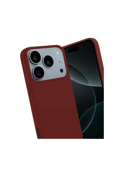 Apple iPhone Uyumlu iPhone 17 Pro Max First Silikon - Bordo Renkli
