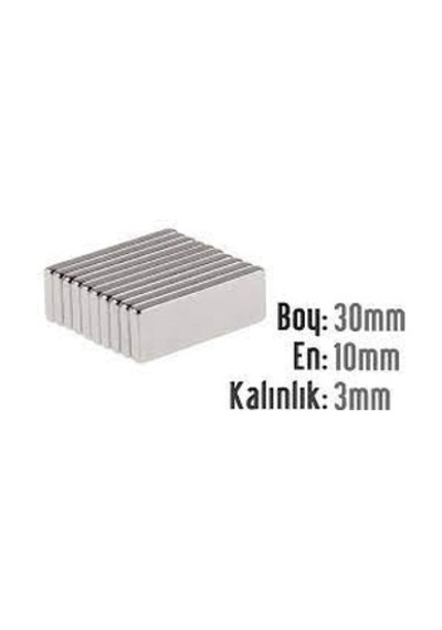 Neodyum Mıknatıs 30x10x3 Mm 5 Adet