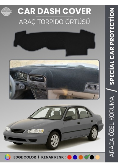 Toyota Corolla E110 1998-2002 Torpido Örtüsü Ön Göğüs Koruma Araca Özel Çatlamayı Önler Kaymaz - 806 Stiloto