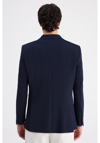 Twn Slim Fit Lacivert Armürlü Kumaş Ceket 6ec04bb01474m 101