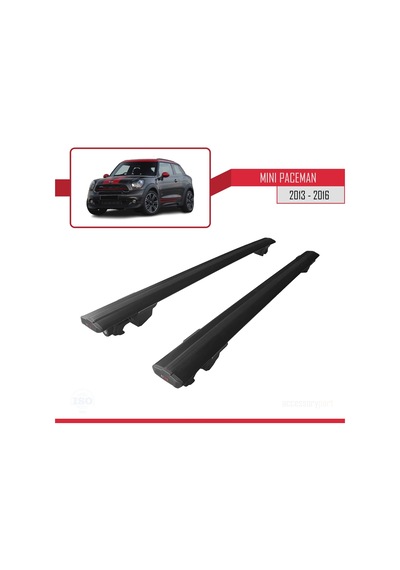 Mini Paceman 2013-2016 Arası İle Uyumlu Hook Model Anahtar Kilitli Ara Atkı Tavan Barı Siyah