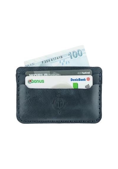 Twingold İsme Özel Yatay Kartlık - %100 Rainbow Deri - A011001 - Lacivert Lacivert