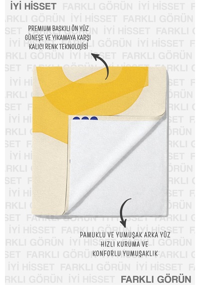 Happy Yazılı Sarı Plaj Havlu Örtüsu - Minimalist Geometrik Krem Hızlı Kuruyan Mikrofiber Havlu Örtü Dalgın Papatya Happy Yazılı Sarı Plaj Havlu Örtüsu - Minimalist Geometrik Krem Hızlı Kuruyan Mikrofiber Havlu Örtü Dalgın Papatya