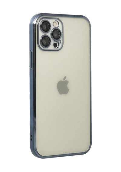 Apple Uyumlu iPhone 12 Pro Kılıf Kamera Korumalı Lensli Silikon Lacivert,