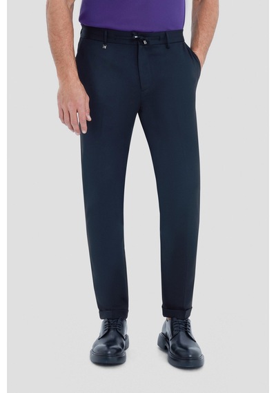Sabri Özel Erkek Siyah Dar Kesim Slim Fit Dokuma Yan Cep Jogger Pantolon