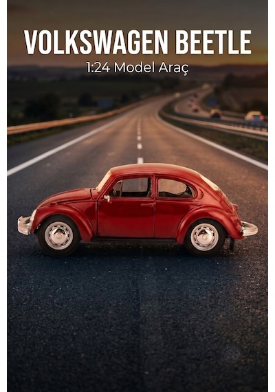 Maisto Lisanslı  Volkswagen Beetle model araba 1:24 Die Cast Metal Kapıları Açılan Oyuncak Araba