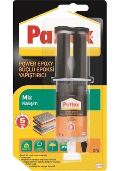 Pattex Power Epoxy Güçlü Yapıştırıcı Şeffaf 27 Gr (550830873)