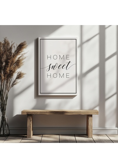 Dekoratif Home Sweet Home Yazılı Kanvas Duvar Tablo