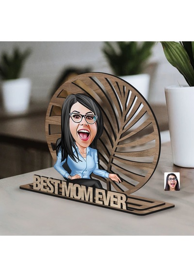 Bk Gift Kişiye Özel 3 Katmanlı Anne Karikatürlü Ahşap Biblo-15 Anneye Hediye, Anneler Günü Hediyeleri Kobitmeyen138171 Bk Gift
