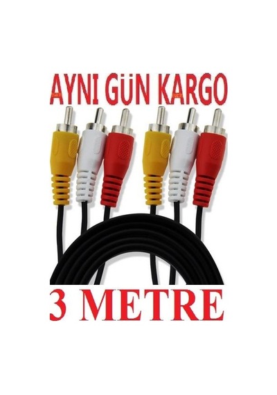 Alfais 5007 3Rca To 3 Rca Ses Görüntü Tos Scart Kablosu 3 Metre