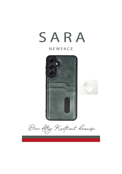 Newface Samsung Galaxy A56 Kılıf Sara Kartvizitli Deri Kılıf - Taba