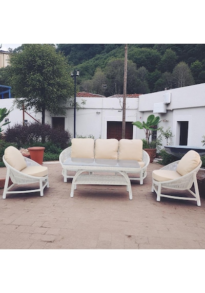 Marise Üçlü Rattan Bahçe Oturma Grubu 3+1+1+sehpalı Bahçe Takımı