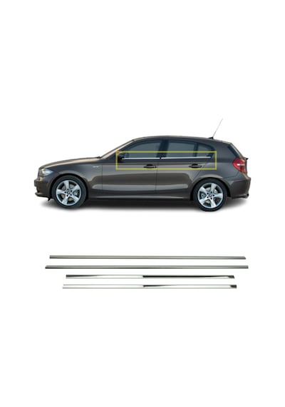 Bmw 1 Serisi E87 Krom Cam Çıtası 4 Parça 2004-2011 Arası Paslanma