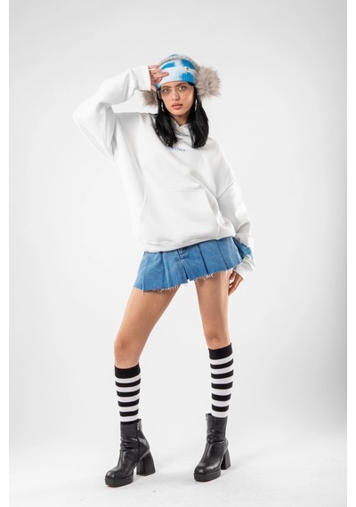Tarzsokak Together Baskılı Oversize Unisex Beyaz