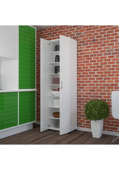 Çok Amaçlı Dolap Mutfak Dolabı Banyo Dolabı Çocuk Odası Dolabı 8 Raflı Dolap Beyaz