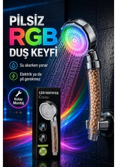 Led Shower Duş Başlığı Şeffaf