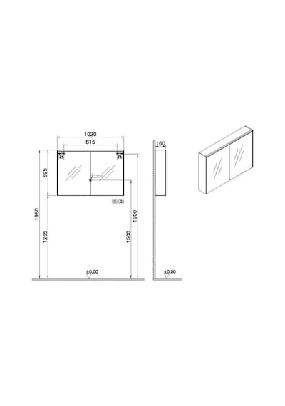 VitrA Core 100 Cm Aynalı Üst Modül Aydınlatmalı 66912 Çok Renkli VitrA Core 100 Cm Aynalı Üst Modül Aydınlatmalı 66912 Çok Renkli
