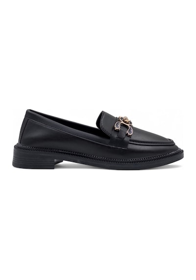 Atölye Tokalı Günlük Kadın Loafer Ayakkabı Siyah