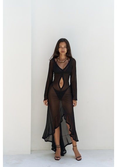 Mai Collection Mai Studios Co. Alyona Dantel Detay Siyah Elbise Siyah
