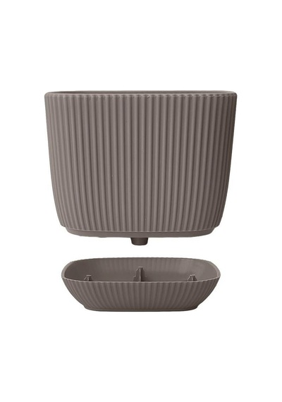 Omnipazar Krs-384 Dekoratif Plastik Mercan Kare Saksı 4 Litre No 4 Kahverengi