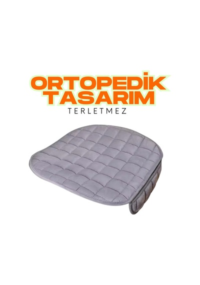 Gri Kadife Yüzeyli Araba Oturak Minderi Kaymaz, Ön/arka Koltuklara Uyumlu