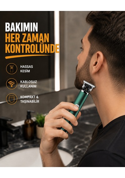 Profesyonel Şarjlı Tıraş Makinesi 180 Dakika Kullanım, 2.5 Saat Hızlı Şarj, Evrensel Usb Şarj Girişli - Li 1 - 2 Saat