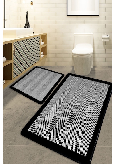 Chilai Home Barley Black 2'li Set Banyo Halısı Djt Renkli