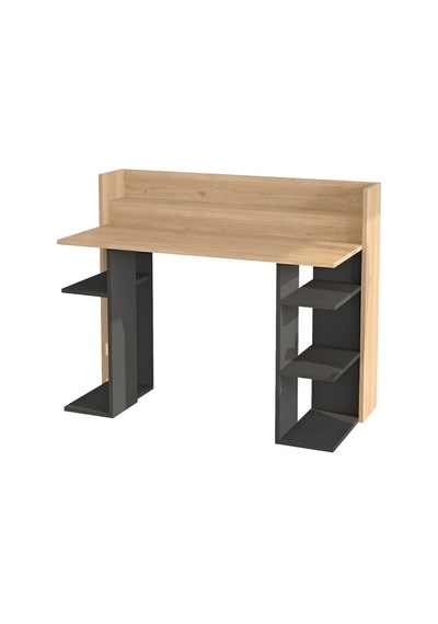 Pantego 124cm Çalışma Masası Bilgisayar Masası Raflı Beyaz Pan1-sa Antrasit