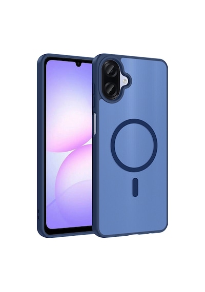 Zore Galaxy A07 Kılıf M-safe Şarj Özellikli Zore Babet Kapak - Mavi
