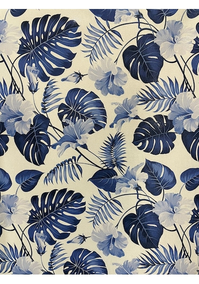 Enesar Home Mavi Tropikal Desen Dijital Baski Döşemelik Kumaş 100 x 140 cm