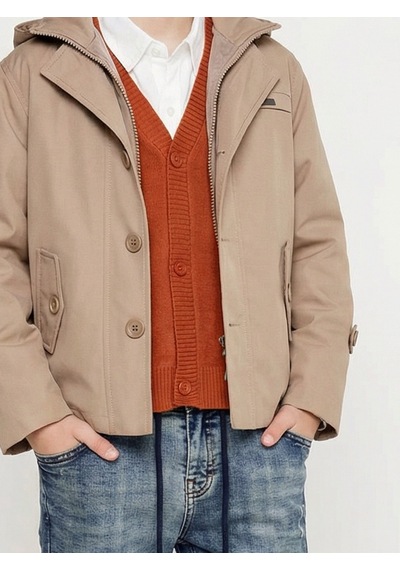 Xo Kids Erkek Çocuk 4lü Alt Üst Takım 6-9 Yaş 13206 Bej - Turuncu