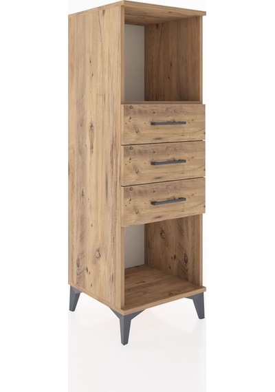 Hyperion Dolap 2 Raflı 2 Çekmeceli Tek Kapaklı 44x44x134 Çam-çam Atlas Çam