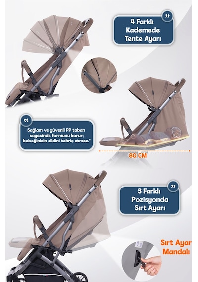 Prego Lotus Pro Kabin Boy Travel Bebek Arabası -tek Elle Katlanır-hafif -uv Tenteli -yağmurluk-örtü-kılıf