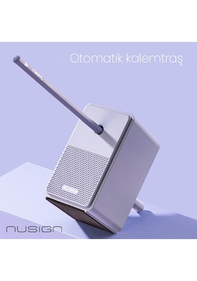 Nusıgn Döner Kalemtıraş 6.9-8mm Grafit Kalem Uyumlu Gri Kalemtıraş