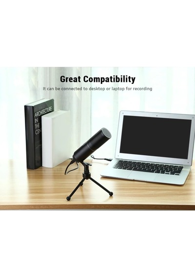 Rgb Led Profesyonel Usb Kondansatör Mikrofon 24 Bit / 96khz, Kardioid, Tak-çalıştır, Tripod Dahil, Podcast, Oyu