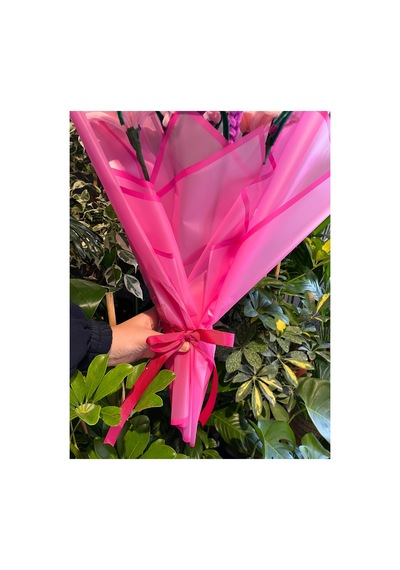 Şönil Lilyum Buketi El Yapımı Şıklık Pembe - 870245051 Pembe
