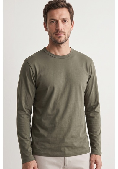 Elemge %100 Pamuk Süprem Basic Erkek T-shirt Compact Penye Tok Yumuşak Kumaş Normal Kalıp Terletmez Uzun Kollu Haki Sporcu Motorcu Tişört Body Elemge %100 Pamuk Süprem Basic Erkek T-shirt Compact Penye Tok Yumuşak Kumaş Normal Kalıp Terletmez Uzun Kollu Haki Sporcu Motorcu Tişört Body