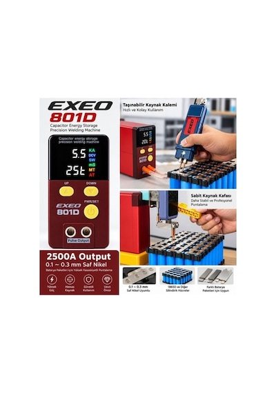 Xtechnx Xtechn093922 Exeo 801d 12 Kw Pil Puntalama, Kapasitif Spot Punta Kaynak Makinesi